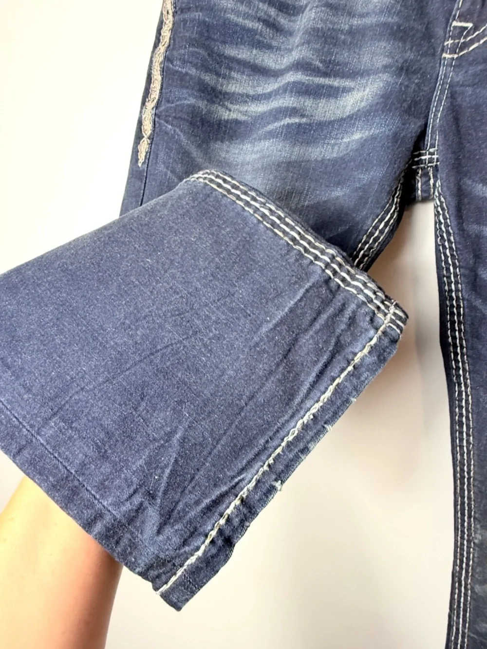 Rock Revival Butterum Straight Leg Jean Size 36 Grunge Dark Blue NWOT (I)